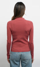 Bellamy Exposed Stitch Mock Neck Top