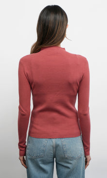 Bellamy Exposed Stitch Mock Neck Top