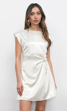 Wilson High Shine Dolman Sleeve Side Twist Mini Dress