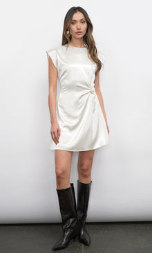 Wilson High Shine Dolman Sleeve Side Twist Mini Dress | Greylin Collection Wilson High Shine Dolman Sleeve Side Twist Mini Dress | Greylin Collection