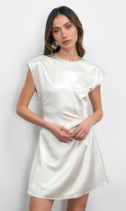 Wilson High Shine Dolman Sleeve Side Twist Mini Dress