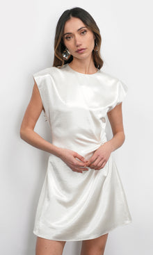 Wilson High Shine Dolman Sleeve Side Twist Mini Dress