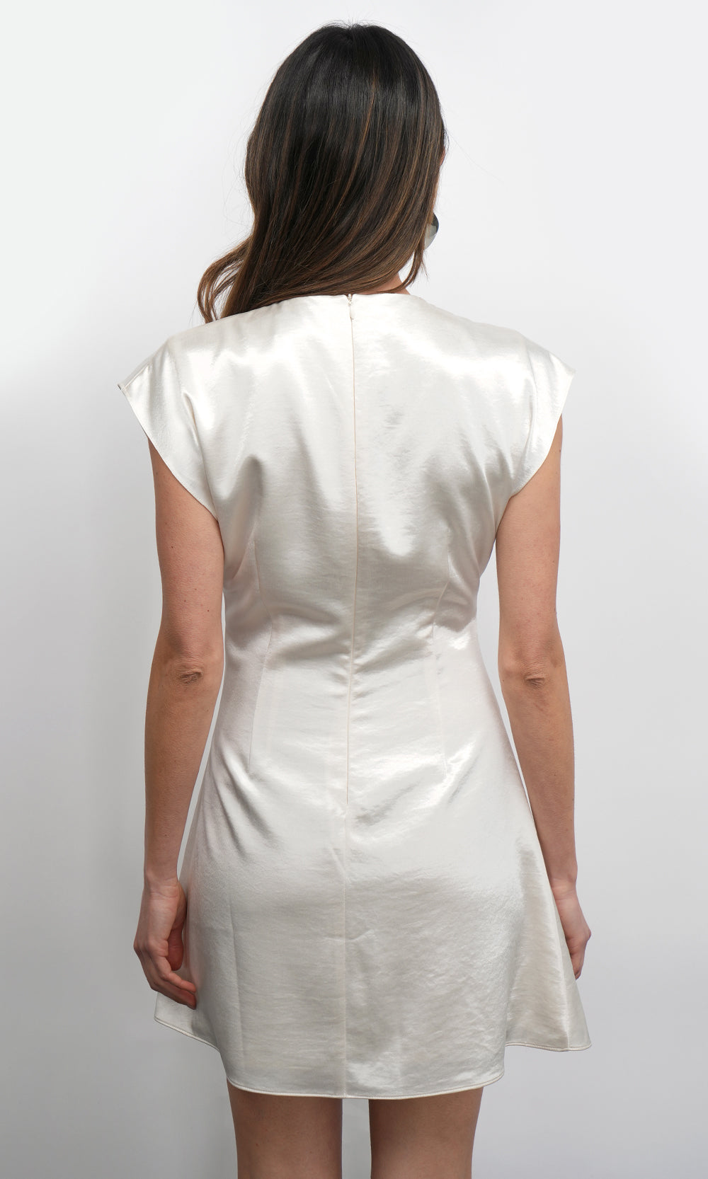 Wilson High Shine Dolman Sleeve Side Twist Mini Dress