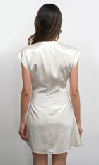 Wilson High Shine Dolman Sleeve Side Twist Mini Dress