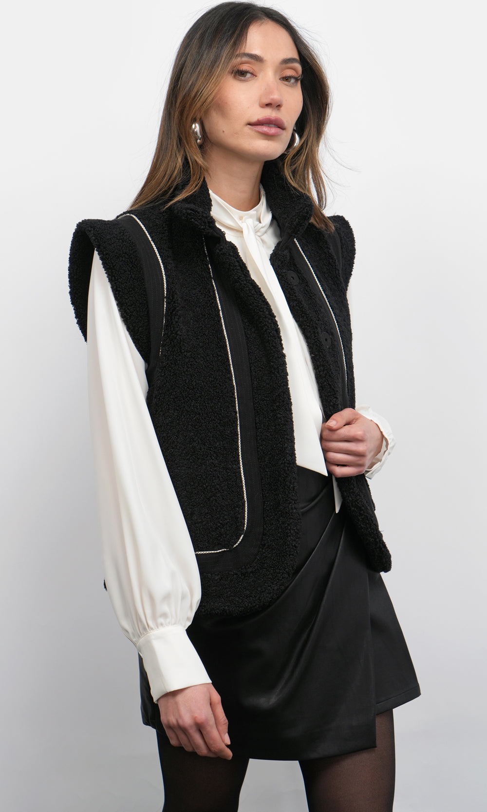 Jamie Oversized Open Back Vest | Greylin Collection