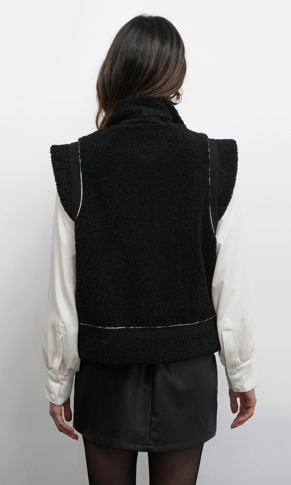 Jamie Oversized Open Back Vest | Greylin Collection