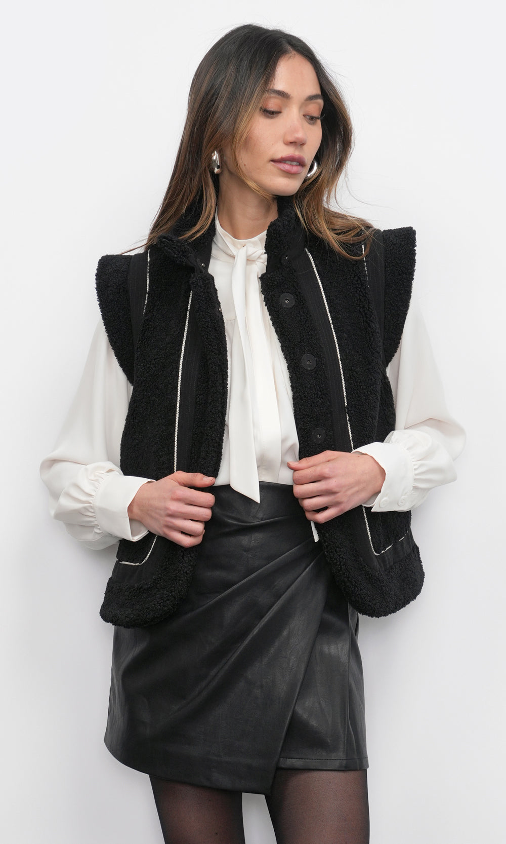 Jamie Oversized Open Back Vest | Greylin Collection