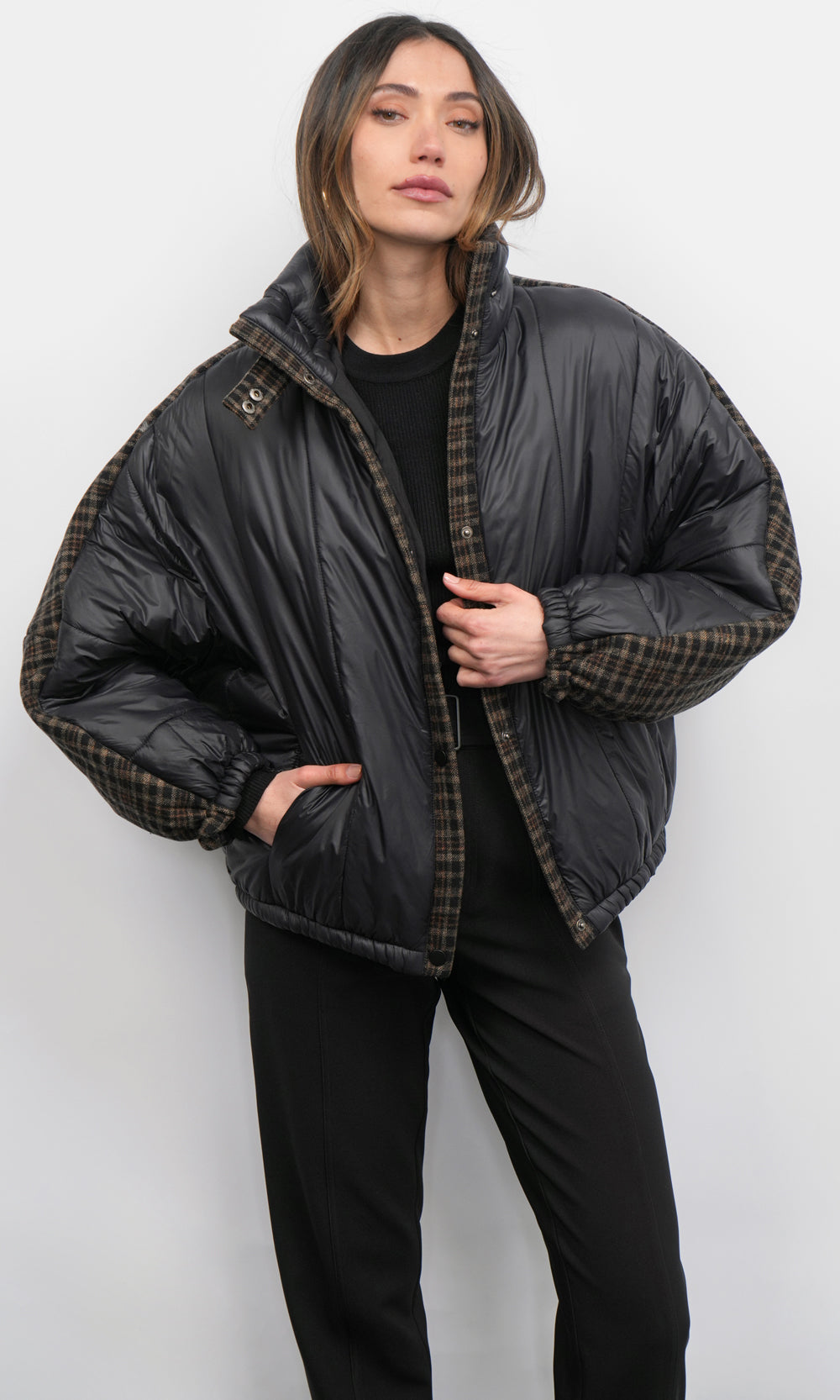 Beryl Mixed Media Quilted Puffer | Greylin Collection