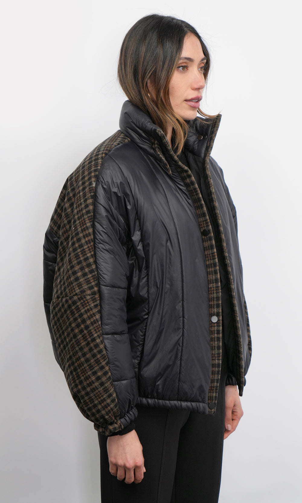 Beryl Mixed Media Quilted Puffer