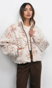 Jimi Embroidered Sherpa Bomber Jacket