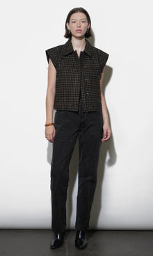 Londyn Plaid Zip Up Vest