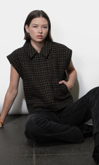 Londyn Plaid Zip Up Vest