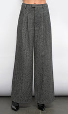 Adele High Waist Herringbone Wide Trousers