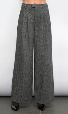 Adele High Waist Herringbone Wide Trousers