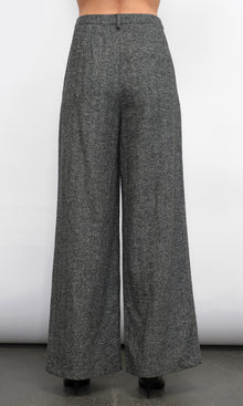 Adele High Waist Herringbone Wide Trousers