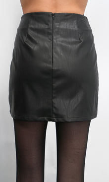 Grace Wrap Vegan Leather Skort