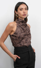 Sheila Cowl Funnel Neck Halter Top