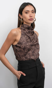 Sheila Cowl Funnel Neck Halter Top