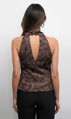 Sheila Cowl Funnel Neck Halter Top