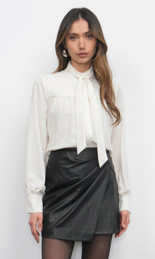 Grace Wrap Vegan Leather Skort
