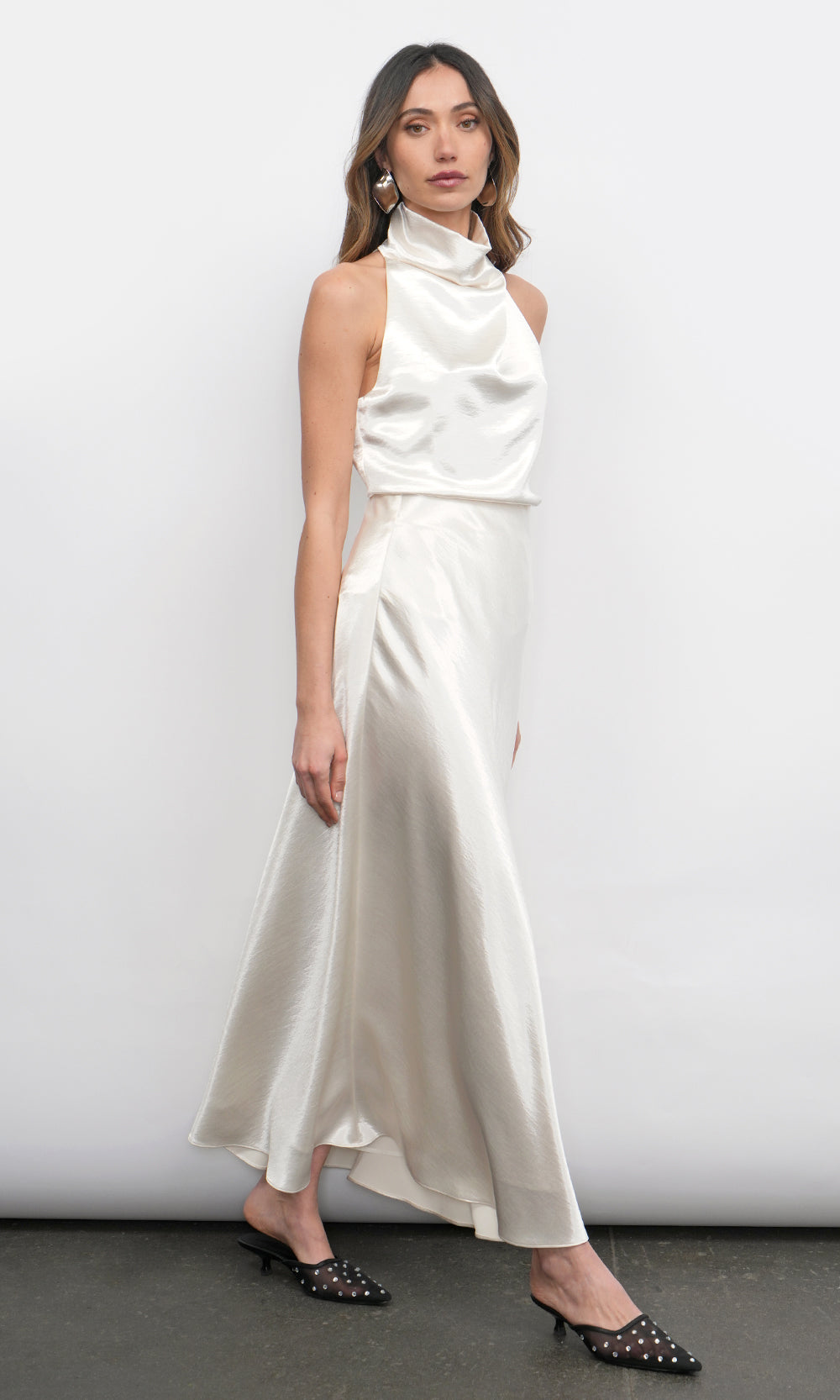 Addison Cowl Funnel Neck Halter Top