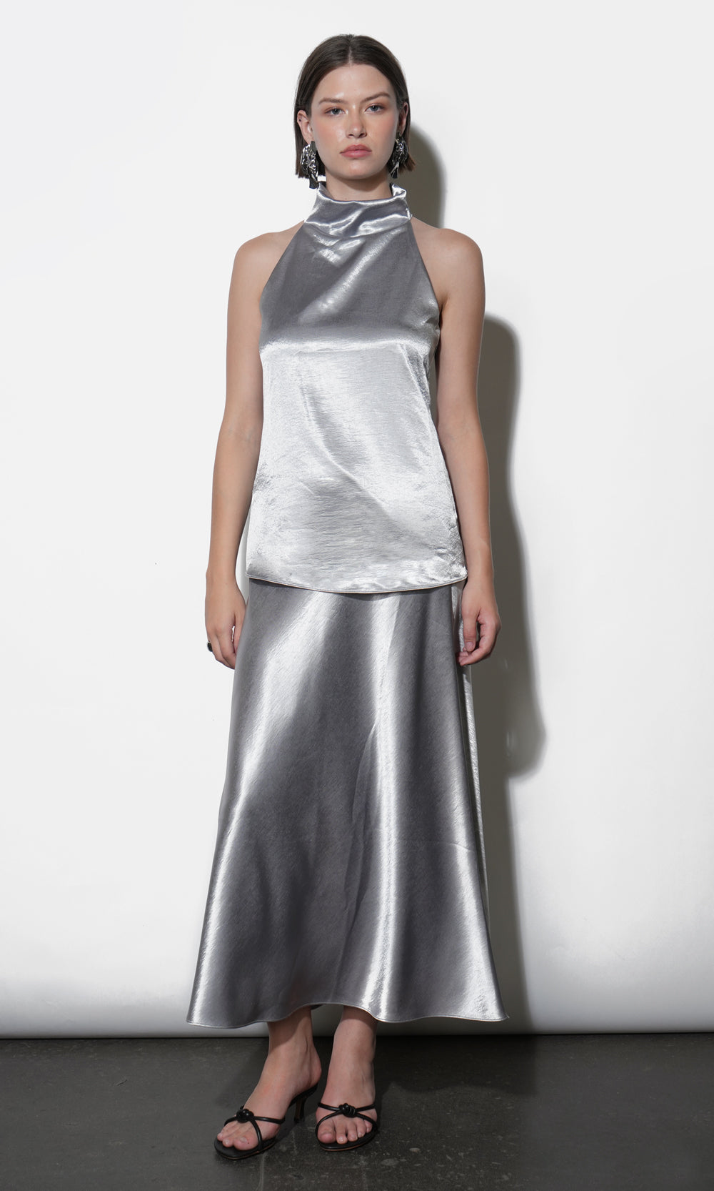 Addison Cowl Funnel Neck Halter Top