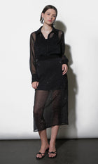 Virgil Sheer Studded Midi Skirt