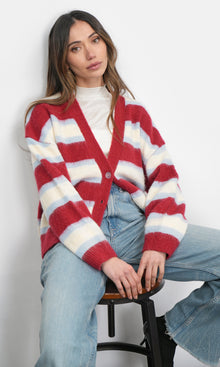 Fallon Cozy Oversized Stripe Cardigan
