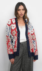 Mina Mix Motif Oversized Cardigan