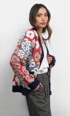 Mina Mix Motif Oversized Cardigan