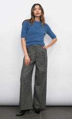Adele High Waist Herringbone Wide Trousers