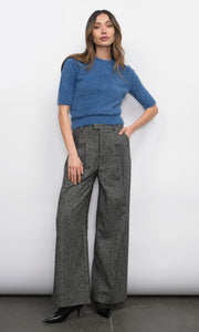 Adele High Waist Herringbone Wide Trousers