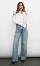 Valerie Sheer Yoke Knit w/ Florets Cuffs