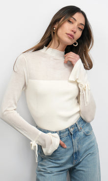 Valerie Sheer Yoke Knit w/ Florets Cuffs