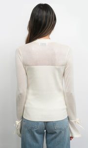 Valerie Sheer Yoke Knit w/ Florets Cuffs