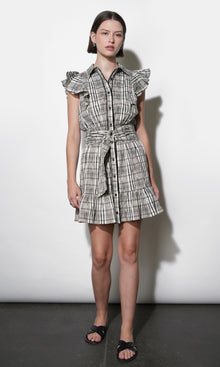 Mabel Belted Plaid Mini Dress
