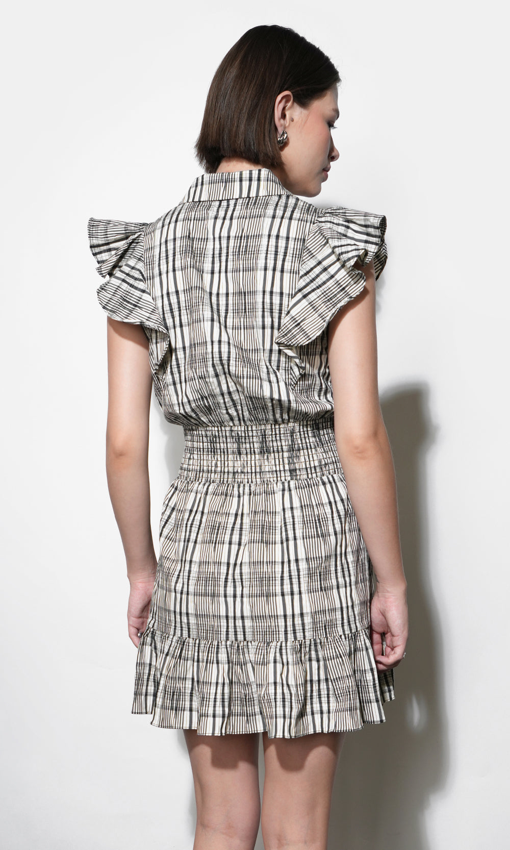 Mabel Belted Plaid Mini Dress | Greylin M / BLACK/IVORY Mabel Belted Plaid Mini Dress | Greylin M / BLACK/IVORY