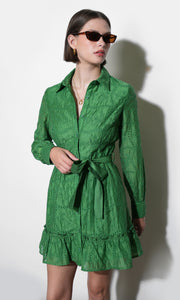 Tabitha Embroidered Cinched Waist Mini Dress