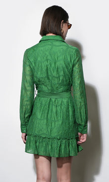 Tabitha Embroidered Cinched Waist Mini Dress