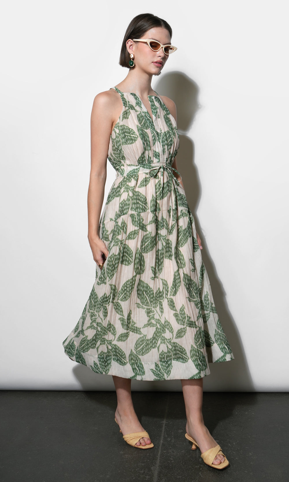 Veneria Halter Midi Dress | Greylin