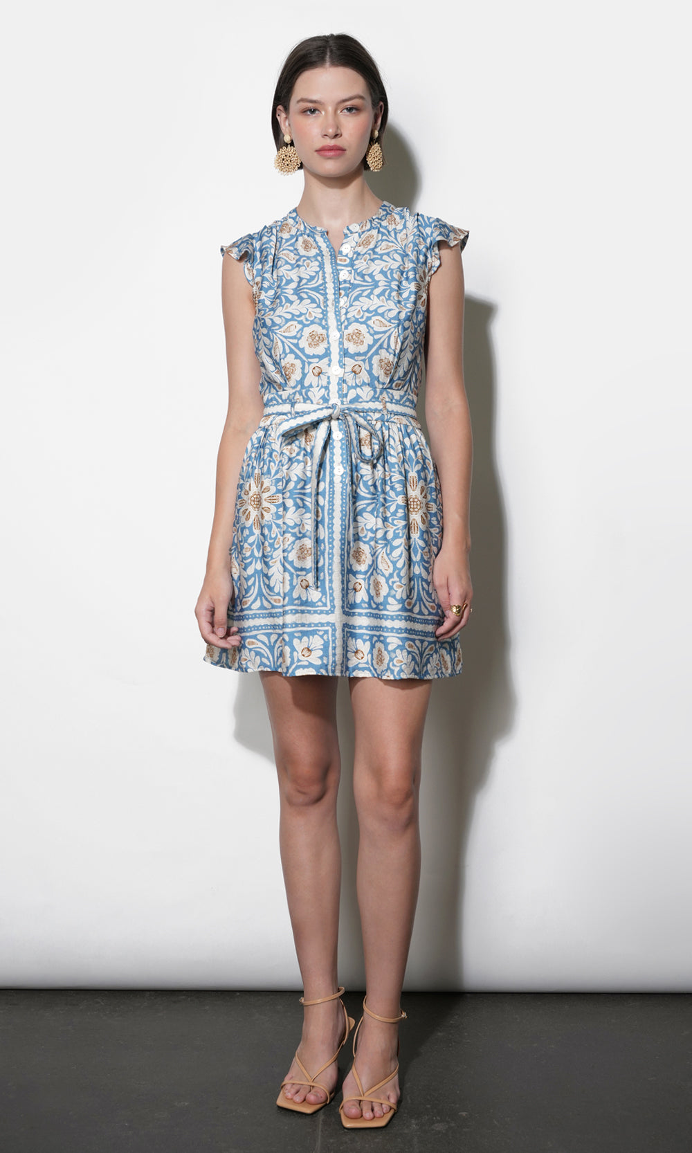 Bailey Flutter Sleeve Belted Mini Dress Bailey Flutter Sleeve Belted Mini Dress