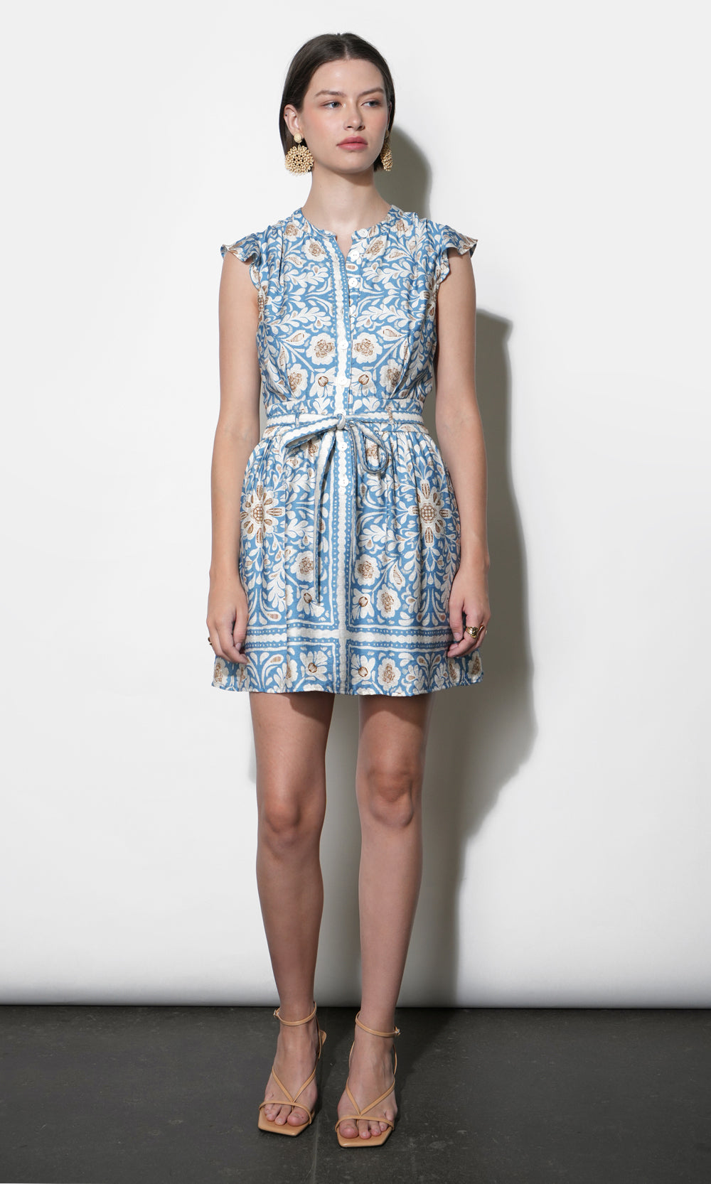 Bailey Flutter Sleeve Belted Mini Dress Bailey Flutter Sleeve Belted Mini Dress