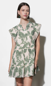 Briar Tiered Embroidered Shift Mini Dress