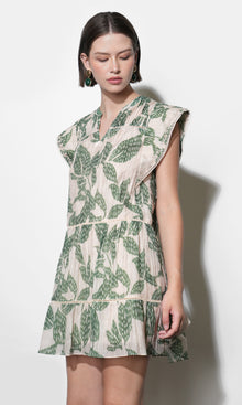 Briar Tiered Embroidered Shift Mini Dress