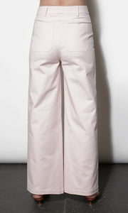 Jennsen Cotton Canvas Wide Leg Pink Pants