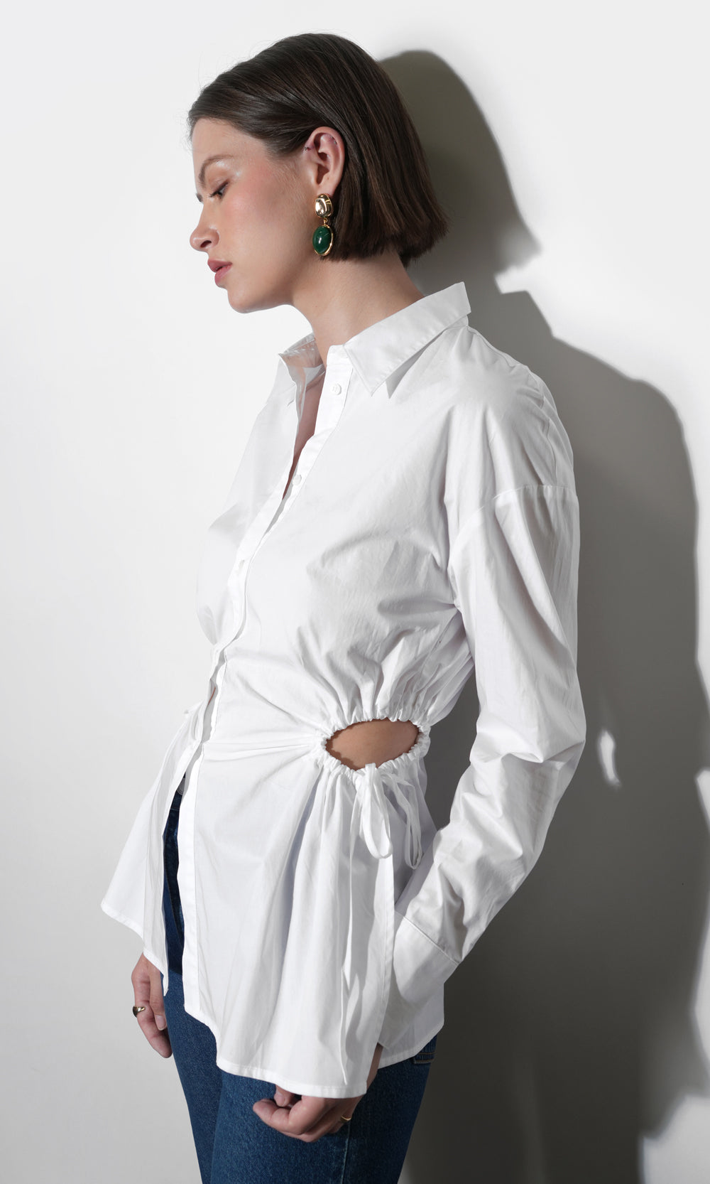 Naira Side Open Drawstring Shirt