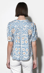 Charlotte Split Neck Elbow Sleeve Top
