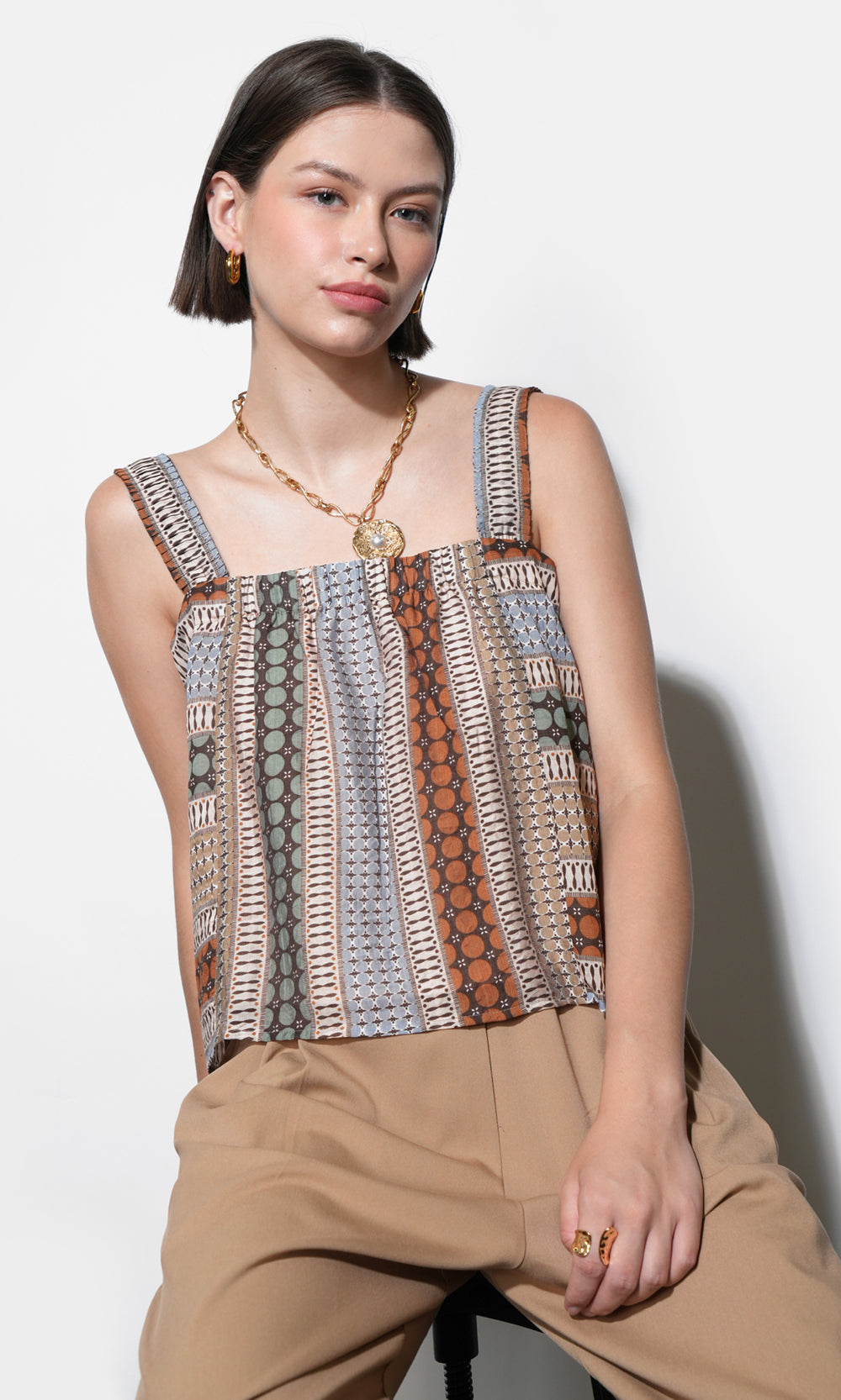 Kai Pleated Strap Tank