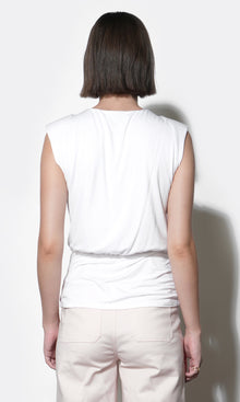 Alba Padded Shoulder Drape Jersey Top