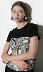 Nadia Knit Combo Twist Front Top